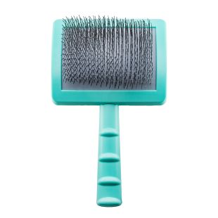 TAURO PRO LINE plastic brush thin and soft 25 mm stainless steel pins, mint, large size 17.5x10.6x6.2 cm