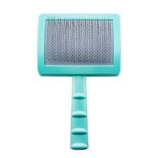 TAURO PRO LINE plastic brush thin and soft 11 mm stainless steel pins, mint, large size 17.5x10.6x6.2 cm