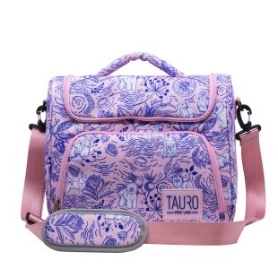 TAURO PRO LINE grooming bag, universal, with adjustable handle, customized design pink, 25x30.5x18.5 cm