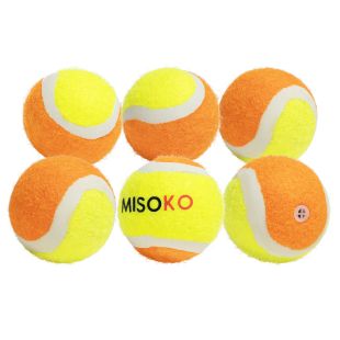 MISOKO toy for dogs tennis balls, 6 pcs, 4 cm, yellow/orange