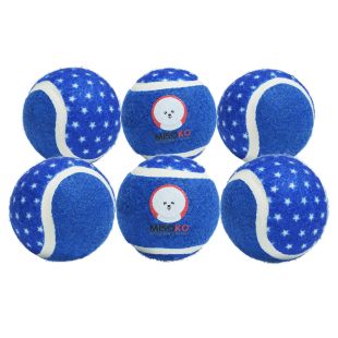 MISOKO toy for dogs tennis balls, 6 pcs, 6 cm, dark blue