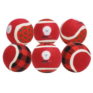 MISOKO toy for dogs tennis balls, 6 pcs, 6 cm, red