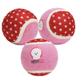 MISOKO toy for dogs tennis balls, 3 pcs, 7.5 cm, pink