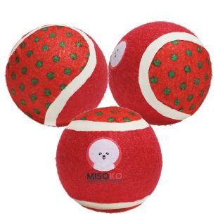 MISOKO toy for dogs tennis balls, 3 pcs, 7.5 cm, red