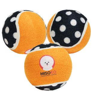 MISOKO toy for dogs tennis balls, 3 pcs, 10 cm, blue/orange