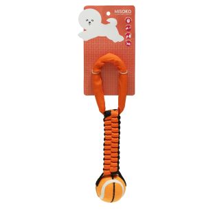 MISOKO toy for dogs ball with a rope, orange