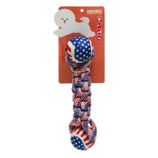 MISOKO toy for dogs balls with a rope, blue/red