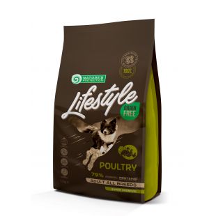 NATURE'S PROTECTION LIFESTYLE suaugusių visų veislių šunų sausas begrūdis pašaras su paukštiena 1.5 kg