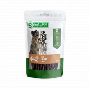 NATURE'S PROTECTION šunų skanėstai ėrienos juostelės, minkštos 75 g