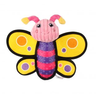 MISOKO toy for dogs BUTTERFLY, yellow, plush, 26x27x7 cm