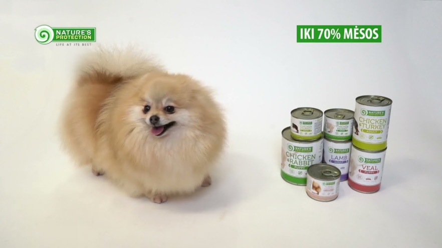 Video NATURE&#039;S PROTECTION canned pet food for adult dogs with chicken and turkey 200 g - 1